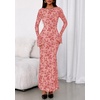 image:imagePRETTYGARDEN Womens Floral Bodycon Maxi Dress 2026 Spring Elegant Mesh Long Sleeve Formal Wedding Guest Cocktail DressesPink