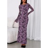 image:imagePRETTYGARDEN Womens Floral Bodycon Maxi Dress 2026 Spring Elegant Mesh Long Sleeve Formal Wedding Guest Cocktail DressesPurple