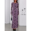 image:imagePRETTYGARDEN Womens Floral Bodycon Maxi Dress 2026 Spring Elegant Mesh Long Sleeve Formal Wedding Guest Cocktail DressesPurple