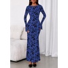 image:imagePRETTYGARDEN Womens Floral Bodycon Maxi Dress 2026 Spring Elegant Mesh Long Sleeve Formal Wedding Guest Cocktail DressesRoyal Blue