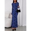 image:imagePRETTYGARDEN Womens Floral Bodycon Maxi Dress 2026 Spring Elegant Mesh Long Sleeve Formal Wedding Guest Cocktail DressesRoyal Blue