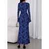 image:imagePRETTYGARDEN Womens Floral Bodycon Maxi Dress 2026 Spring Elegant Mesh Long Sleeve Formal Wedding Guest Cocktail DressesRoyal Blue