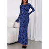 image:imagePRETTYGARDEN Womens Floral Bodycon Maxi Dress 2026 Spring Elegant Mesh Long Sleeve Formal Wedding Guest Cocktail DressesRoyal Blue