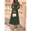 image:imagePRETTYGARDEN Womens Sweater Dress 2026 Long Sleeve Elegant Knit A Line Fall Wedding Guest Cocktail Midi Winter DressesArmy Green