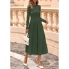 image:imagePRETTYGARDEN Womens Sweater Dress 2026 Long Sleeve Elegant Knit A Line Fall Wedding Guest Cocktail Midi Winter DressesArmy Green
