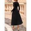 image:imagePRETTYGARDEN Womens Sweater Dress 2026 Long Sleeve Elegant Knit A Line Fall Wedding Guest Cocktail Midi Winter DressesBlack