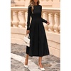 image:imagePRETTYGARDEN Womens Sweater Dress 2026 Long Sleeve Elegant Knit A Line Fall Wedding Guest Cocktail Midi Winter DressesBlack