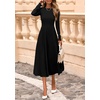 image:imagePRETTYGARDEN Womens Sweater Dress 2026 Long Sleeve Elegant Knit A Line Fall Wedding Guest Cocktail Midi Winter DressesBlack