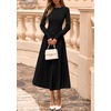 image:imagePRETTYGARDEN Womens Sweater Dress 2026 Long Sleeve Elegant Knit A Line Fall Wedding Guest Cocktail Midi Winter DressesBlack