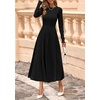 image:imagePRETTYGARDEN Womens Sweater Dress 2026 Long Sleeve Elegant Knit A Line Fall Wedding Guest Cocktail Midi Winter DressesBlack