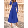 image:imagePRETTYGARDEN Womens Sweater Dress 2026 Long Sleeve Elegant Knit A Line Fall Wedding Guest Cocktail Midi Winter DressesBlue