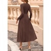 image:imagePRETTYGARDEN Womens Sweater Dress 2026 Long Sleeve Elegant Knit A Line Fall Wedding Guest Cocktail Midi Winter DressesBrown
