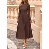 image:imagePRETTYGARDEN Womens Sweater Dress 2026 Long Sleeve Elegant Knit A Line Fall Wedding Guest Cocktail Midi Winter DressesBrown
