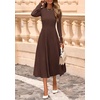image:imagePRETTYGARDEN Womens Sweater Dress 2026 Long Sleeve Elegant Knit A Line Fall Wedding Guest Cocktail Midi Winter DressesBrown