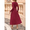 image:imagePRETTYGARDEN Womens Sweater Dress 2026 Long Sleeve Elegant Knit A Line Fall Wedding Guest Cocktail Midi Winter DressesBurgundy