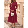 image:imagePRETTYGARDEN Womens Sweater Dress 2026 Long Sleeve Elegant Knit A Line Fall Wedding Guest Cocktail Midi Winter DressesBurgundy