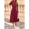 image:imagePRETTYGARDEN Womens Sweater Dress 2026 Long Sleeve Elegant Knit A Line Fall Wedding Guest Cocktail Midi Winter DressesBurgundy