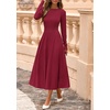 image:imagePRETTYGARDEN Womens Sweater Dress 2026 Long Sleeve Elegant Knit A Line Fall Wedding Guest Cocktail Midi Winter DressesBurgundy