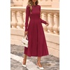 image:imagePRETTYGARDEN Womens Sweater Dress 2026 Long Sleeve Elegant Knit A Line Fall Wedding Guest Cocktail Midi Winter DressesBurgundy