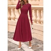 image:imagePRETTYGARDEN Womens Sweater Dress 2026 Long Sleeve Elegant Knit A Line Fall Wedding Guest Cocktail Midi Winter DressesBurgundy