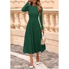 image:imagePRETTYGARDEN Womens Sweater Dress 2026 Long Sleeve Elegant Knit A Line Fall Wedding Guest Cocktail Midi Winter DressesDark Green