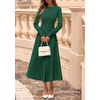image:imagePRETTYGARDEN Womens Sweater Dress 2026 Long Sleeve Elegant Knit A Line Fall Wedding Guest Cocktail Midi Winter DressesDark Green