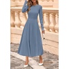 image:imagePRETTYGARDEN Womens Sweater Dress 2026 Long Sleeve Elegant Knit A Line Fall Wedding Guest Cocktail Midi Winter DressesGrey Blue