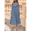 image:imagePRETTYGARDEN Womens Sweater Dress 2026 Long Sleeve Elegant Knit A Line Fall Wedding Guest Cocktail Midi Winter DressesGrey Blue