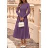image:imagePRETTYGARDEN Womens Sweater Dress 2026 Long Sleeve Elegant Knit A Line Fall Wedding Guest Cocktail Midi Winter DressesGrey Purple