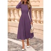 image:imagePRETTYGARDEN Womens Sweater Dress 2026 Long Sleeve Elegant Knit A Line Fall Wedding Guest Cocktail Midi Winter DressesGrey Purple