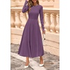 image:imagePRETTYGARDEN Womens Sweater Dress 2026 Long Sleeve Elegant Knit A Line Fall Wedding Guest Cocktail Midi Winter DressesGrey Purple