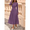 image:imagePRETTYGARDEN Womens Sweater Dress 2026 Long Sleeve Elegant Knit A Line Fall Wedding Guest Cocktail Midi Winter DressesGrey Purple