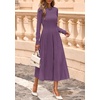 image:imagePRETTYGARDEN Womens Sweater Dress 2026 Long Sleeve Elegant Knit A Line Fall Wedding Guest Cocktail Midi Winter DressesGrey Purple
