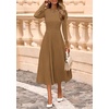 image:imagePRETTYGARDEN Womens Sweater Dress 2026 Long Sleeve Elegant Knit A Line Fall Wedding Guest Cocktail Midi Winter DressesKhaki