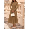 image:imagePRETTYGARDEN Womens Sweater Dress 2026 Long Sleeve Elegant Knit A Line Fall Wedding Guest Cocktail Midi Winter DressesKhaki