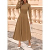 image:imagePRETTYGARDEN Womens Sweater Dress 2026 Long Sleeve Elegant Knit A Line Fall Wedding Guest Cocktail Midi Winter DressesKhaki