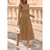 image:imagePRETTYGARDEN Womens Sweater Dress 2026 Long Sleeve Elegant Knit A Line Fall Wedding Guest Cocktail Midi Winter DressesKhaki