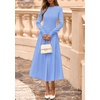 image:imagePRETTYGARDEN Womens Sweater Dress 2026 Long Sleeve Elegant Knit A Line Fall Wedding Guest Cocktail Midi Winter DressesLight Blue