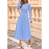 image:imagePRETTYGARDEN Womens Sweater Dress 2026 Long Sleeve Elegant Knit A Line Fall Wedding Guest Cocktail Midi Winter DressesLight Blue