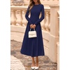 image:imagePRETTYGARDEN Womens Sweater Dress 2026 Long Sleeve Elegant Knit A Line Fall Wedding Guest Cocktail Midi Winter DressesNavy Blue