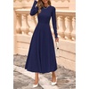 image:imagePRETTYGARDEN Womens Sweater Dress 2026 Long Sleeve Elegant Knit A Line Fall Wedding Guest Cocktail Midi Winter DressesNavy Blue