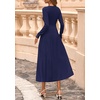 image:imagePRETTYGARDEN Womens Sweater Dress 2026 Long Sleeve Elegant Knit A Line Fall Wedding Guest Cocktail Midi Winter DressesNavy Blue