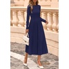 image:imagePRETTYGARDEN Womens Sweater Dress 2026 Long Sleeve Elegant Knit A Line Fall Wedding Guest Cocktail Midi Winter DressesNavy Blue
