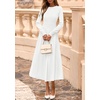 image:imagePRETTYGARDEN Womens Sweater Dress 2026 Long Sleeve Elegant Knit A Line Fall Wedding Guest Cocktail Midi Winter DressesWhite