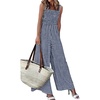 image:imagePRETTYGARDEN One Piece Jumpsuits for Women Casual Summer Cruise Outfits 2026 Spring Fashion Smocked Wide Leg Gingham RompersNavy Blue
