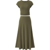 image:imagePRETTYGARDEN Two Piece Skirt Set for Women 2026 Summer Spring Dressy Casual Knit Travel Vacation Matching Lounge OutfitsArmy Green