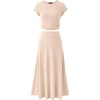 image:imagePRETTYGARDEN Two Piece Skirt Set for Women 2026 Summer Spring Dressy Casual Knit Travel Vacation Matching Lounge OutfitsBeige