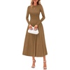 image:imagePRETTYGARDEN Womens Sweater Dress 2026 Long Sleeve Elegant Knit A Line Fall Wedding Guest Cocktail Midi Winter DressesKhaki
