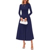 image:imagePRETTYGARDEN Womens Sweater Dress 2026 Long Sleeve Elegant Knit A Line Fall Wedding Guest Cocktail Midi Winter DressesNavy Blue