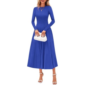 image:imagePRETTYGARDEN Womens Sweater Dress 2026 Long Sleeve Elegant Knit A Line Fall Wedding Guest Cocktail Midi Winter DressesBlue